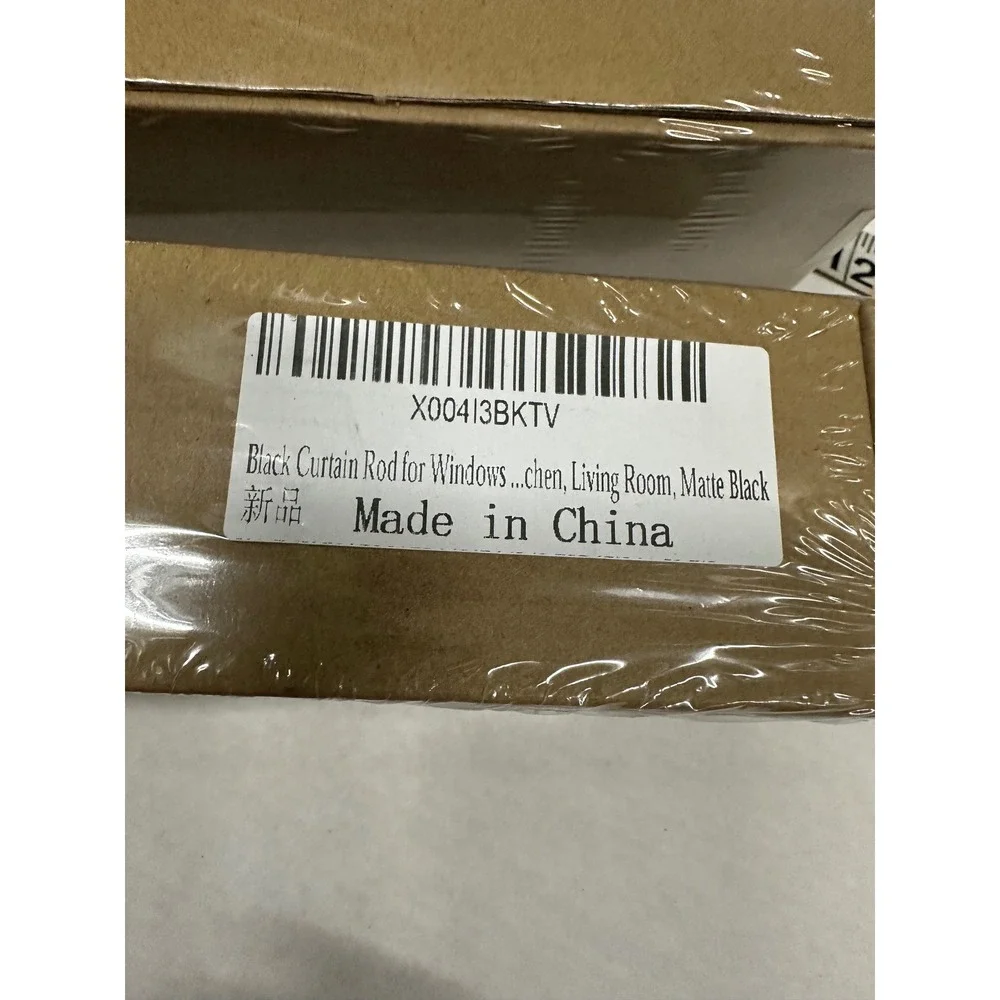 2 Matte Black Curtain Rod for Windows Living Room Kitchen 28-48 inc New